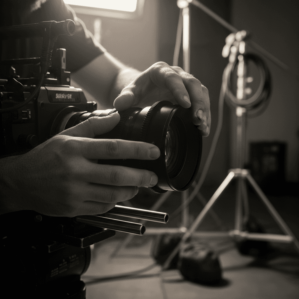 Corporate interview shoot setup in a Toronto office